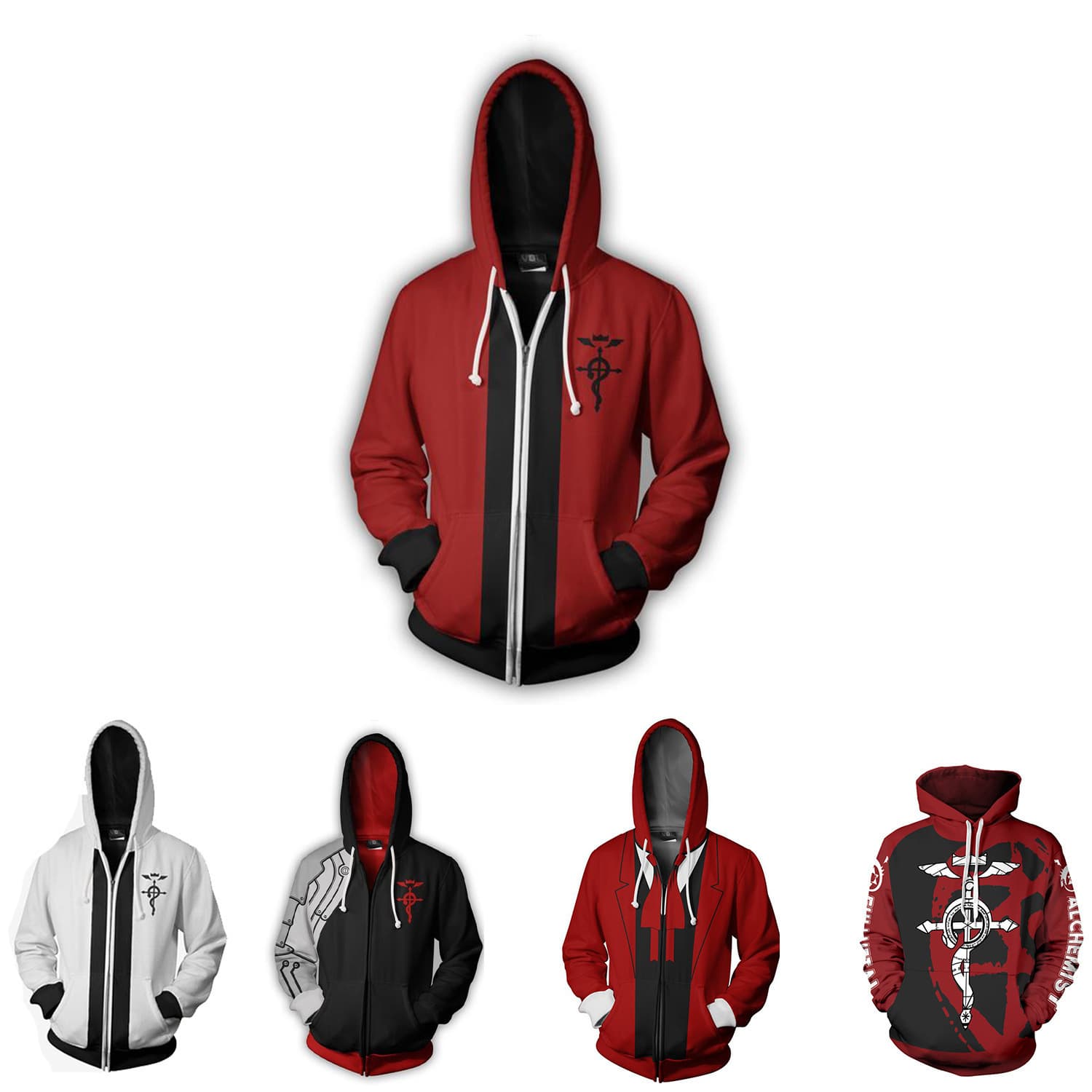 New Fullmetal Alchemist Edward 3D Digital Print Hoodie Anime Sweatshirt Men Cosplay Merch