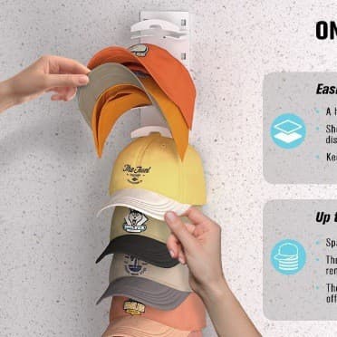 Cross-border Hat Organizer for Baseball Caps, No-Drilling Storage Rack, 2nd Generation Baseball Cap Holder