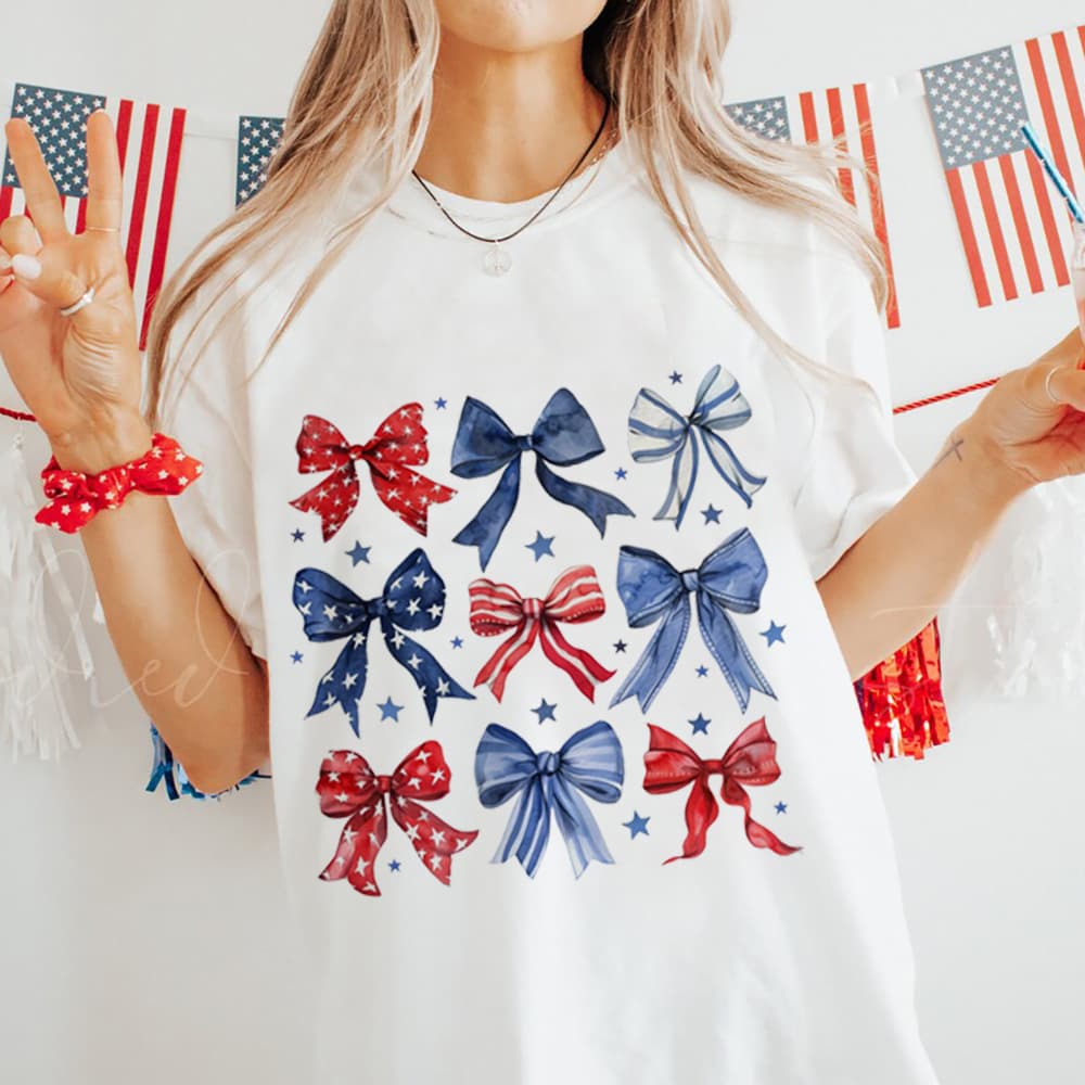 Women Print Tops Tees 1776 America 4th of July Female Ladies