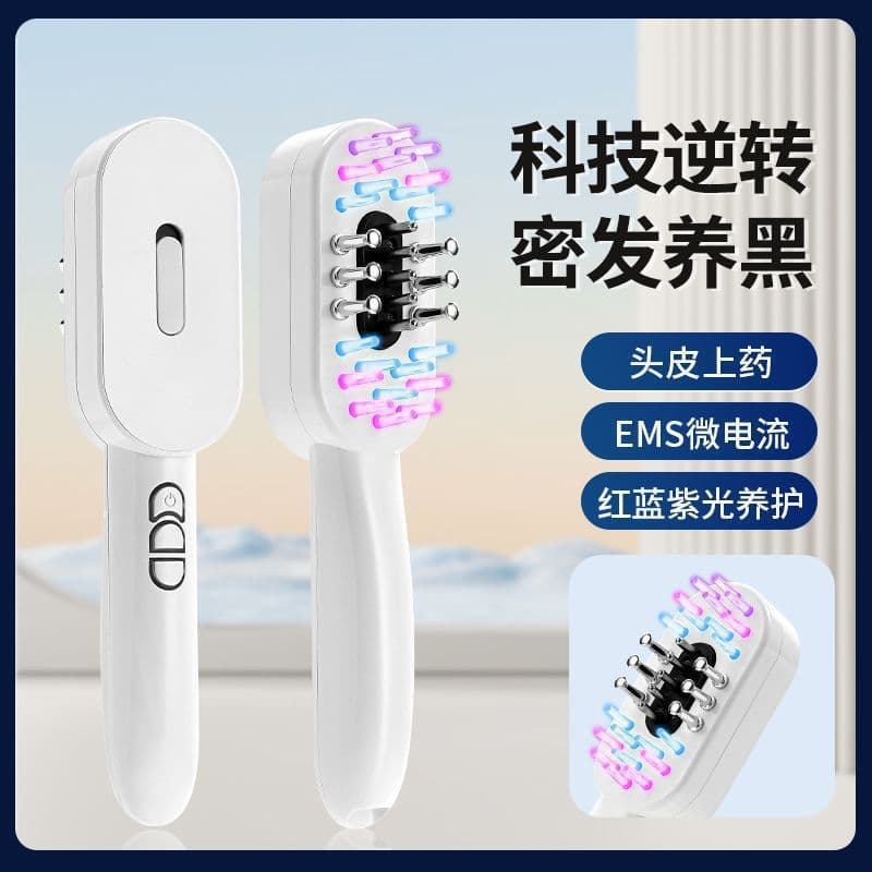 Scalp Applicator Massage Comb Red Light Massager Hair Care Device Scalp Massage Treatment Blue Light Serum Infusion Comb