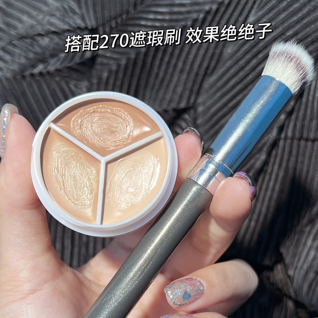 PIPL Three-Color Concealer Palette, Cover Face Spots, Acne Scars, Acne-Prone Skin, Dry Skin, Oily Skin, High Coverage Concealer Liquid