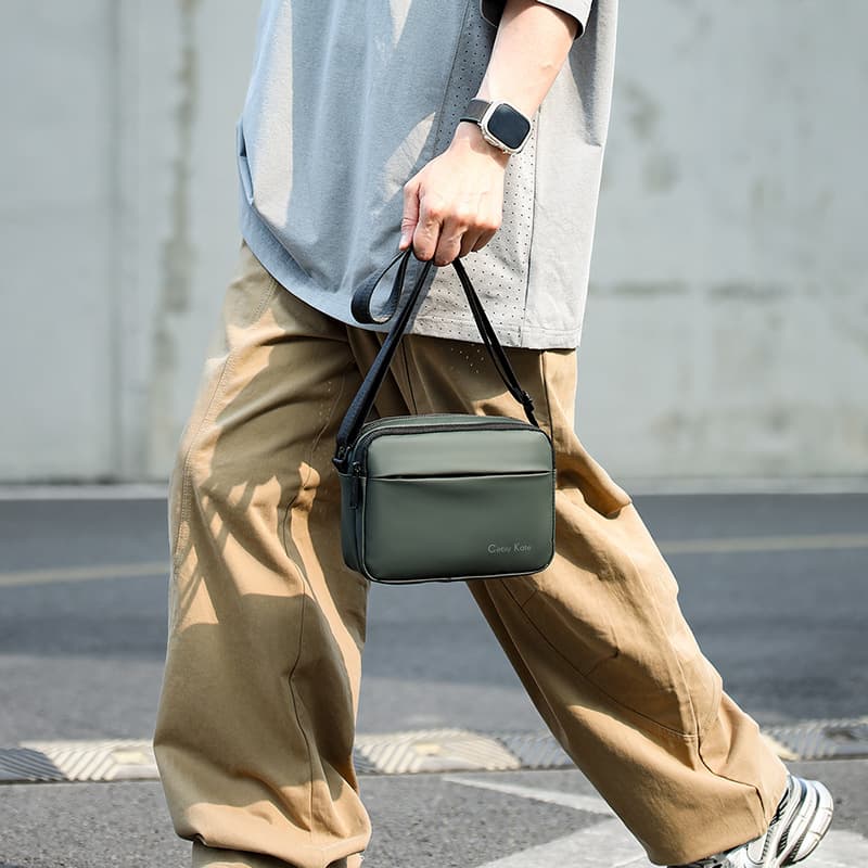 New Style Phone Bag Diamond Pattern Waist Bag Versatile Mini Men's Crossbody Bag Casual Small Bag Simple Shoulder Bag