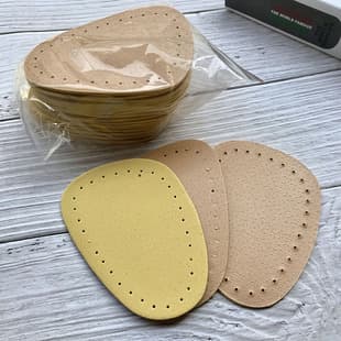 Factory wholesale half insole forefoot pad shoe half pad front foot pad large grain PU high heel breathable hole anti-foot pain sticker