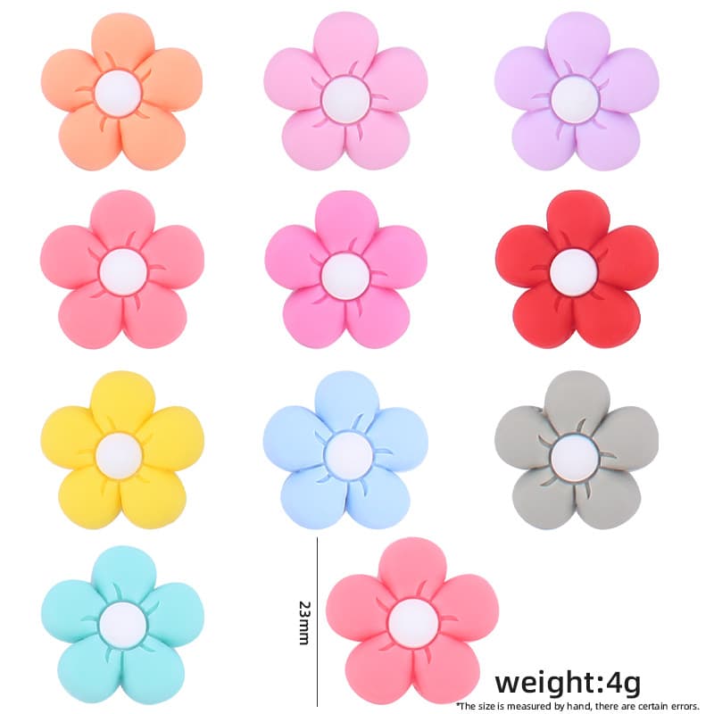 Baby Cartoon Silicone Flower Teether, Creative DIY Pacifier Chain Bracelet Toy Accessories