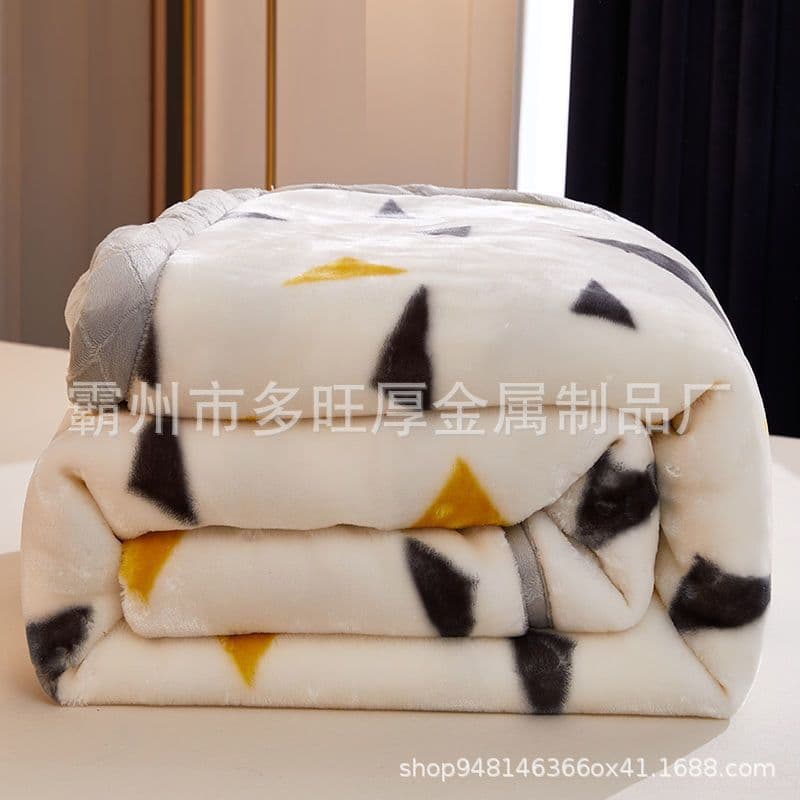 Double-sided coral fleece flannel towel blanket Raschel blanket double-layer thickened autumn winter wool blanket