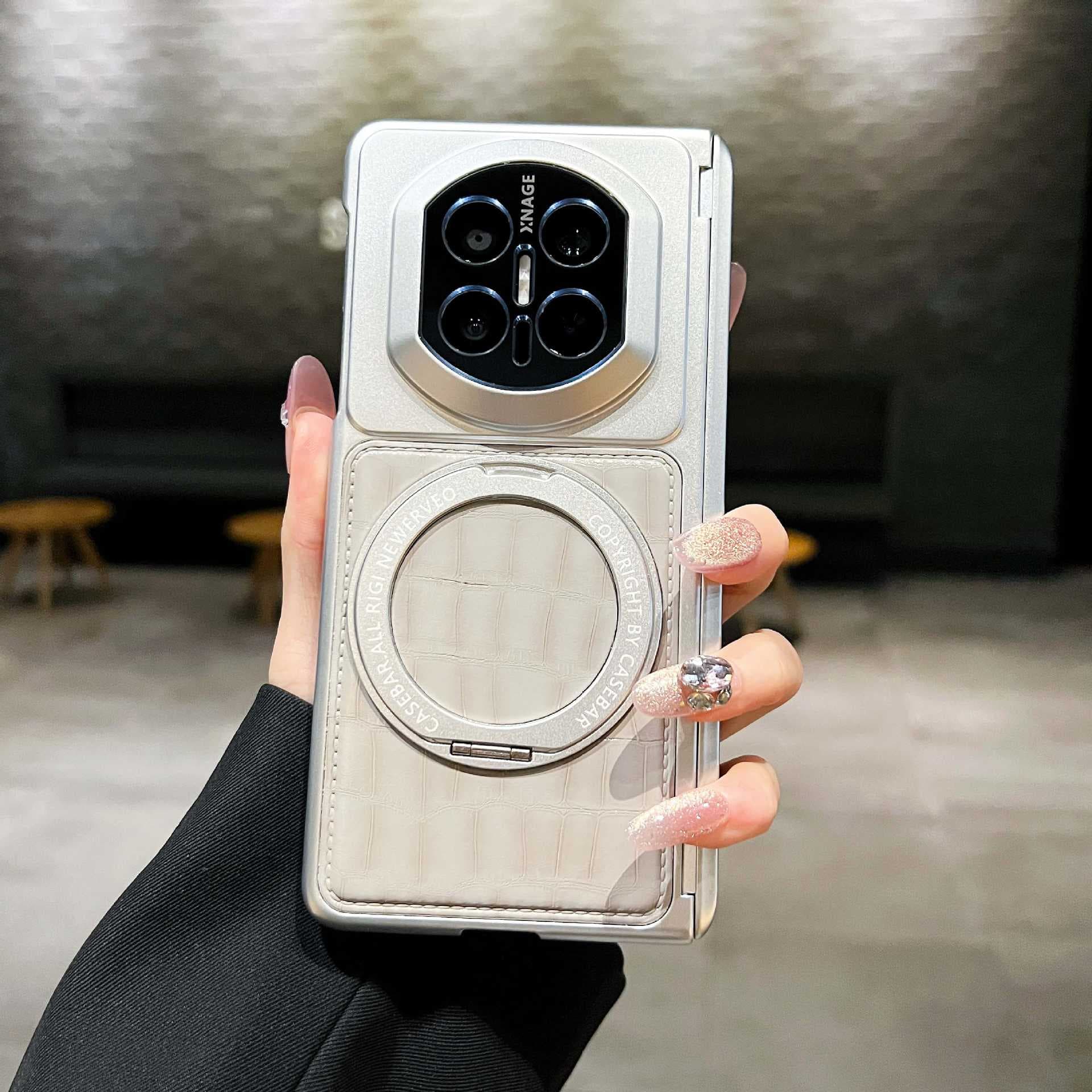 Crocodile Pattern Dual-Axis Rotating Stand Phone Case for Huawei X3/X5/X6/X7 Premium Folding Protective Cover