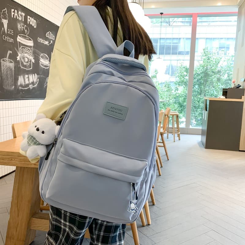 Women's Simple Large-Capacity Travel Backpack, Casual Japanese Style for Middle School, High School, and College Students, Trendy