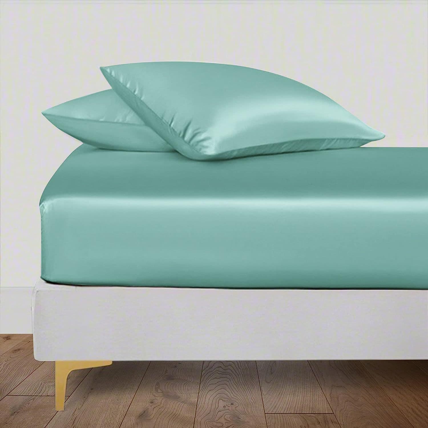 White Bamboo Fitted Sheet - King Size Fitted Sheet Only with Deep Pocket, Soft, Breathable, Easy Care
