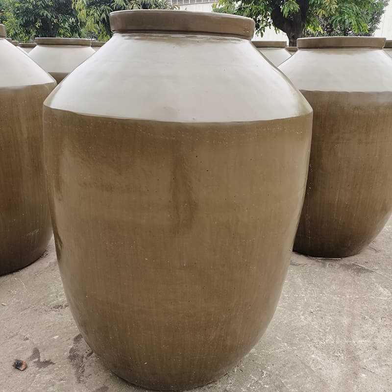 Sichuan Wholesale Earthenware Wine Jar 1000 Jin/500kg Direct Sales Ceramic Wine Jar, Glazed Interior-Exterior Earthen Wine Vat