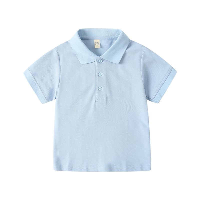 Children's Short-Sleeved T-Shirts for Boys and Girls, Solid Color Girls' Polo Shirt Tops, Category A, Small, Medium, and Large Kids' School Uniforms, Round Neck