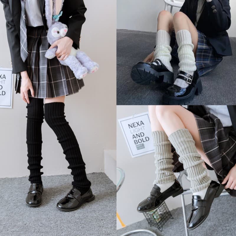 Y2K autumn/winter knitted slouch socks, wool leg warmers, boot warmers, Japanese style over-the-knee college style JK calf socks