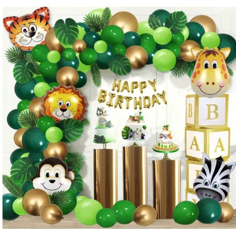 Amazon Jungle Safari Theme Green Balloons for Kids Birthday Baby Shower Decor Christmas Party Balloons