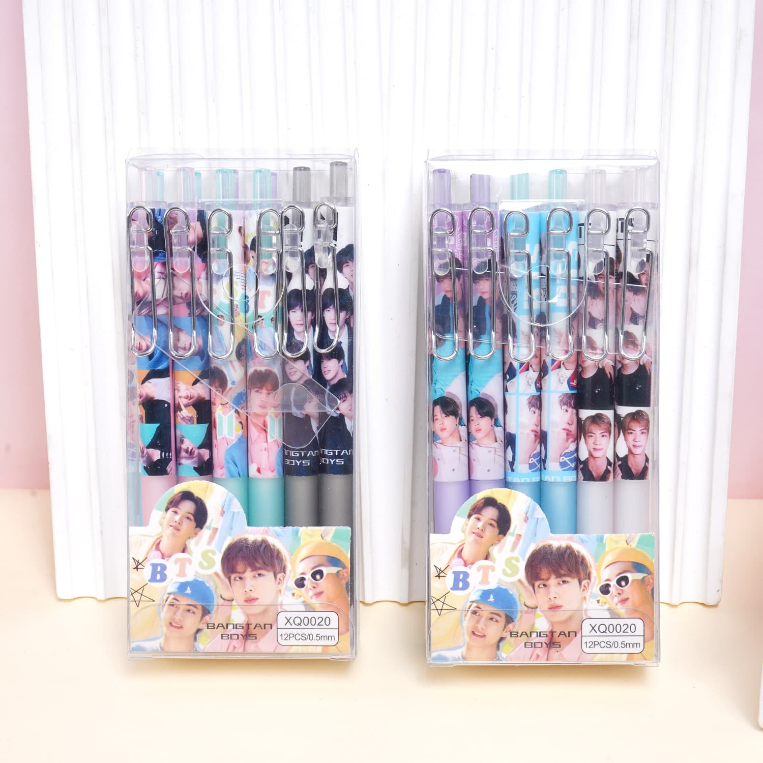 New Korean Star BTS boxed gel pen smooth and easy to write 0.5mm black pen for student exams