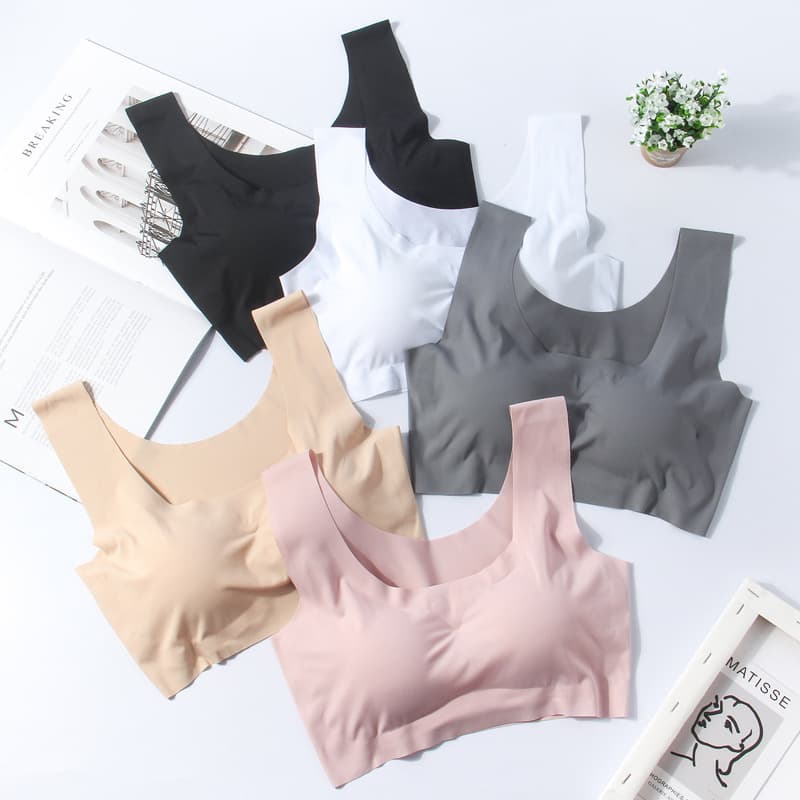 Japanese one-piece seamless bra without rims vest style sports safety underwear sleep bra manufacturer wholesale