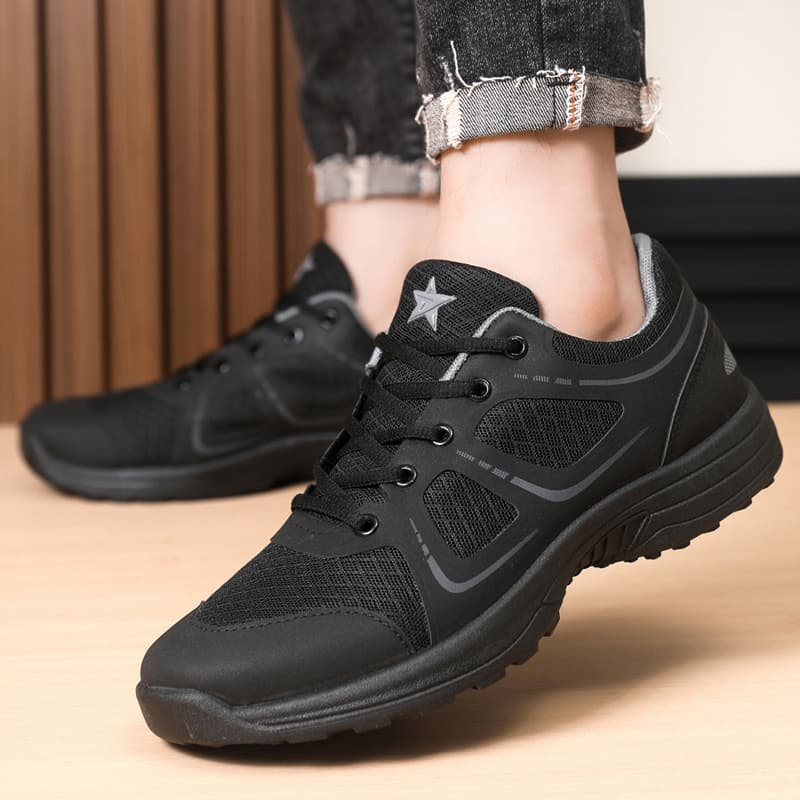 Men's New Style Training Shoes Mesh Breathable Black Sports Casual Shoes Outdoor Physical Training Running Work Safety Shoes