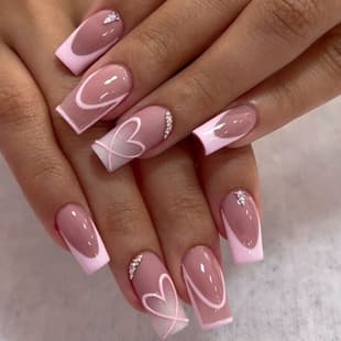 Milky Coffee French Press-On Nails, Nude Nails Line Pattern, Cross-Border Nail Tips, Long False Nails, Manicure Stickers