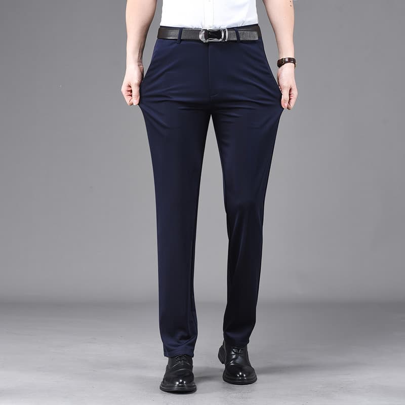Cross-Border Drop Shipping Casual Pants Men Straight Leg Formal Men's Four-Season Loose No-Iron Long Pants Elastic Suit Pants