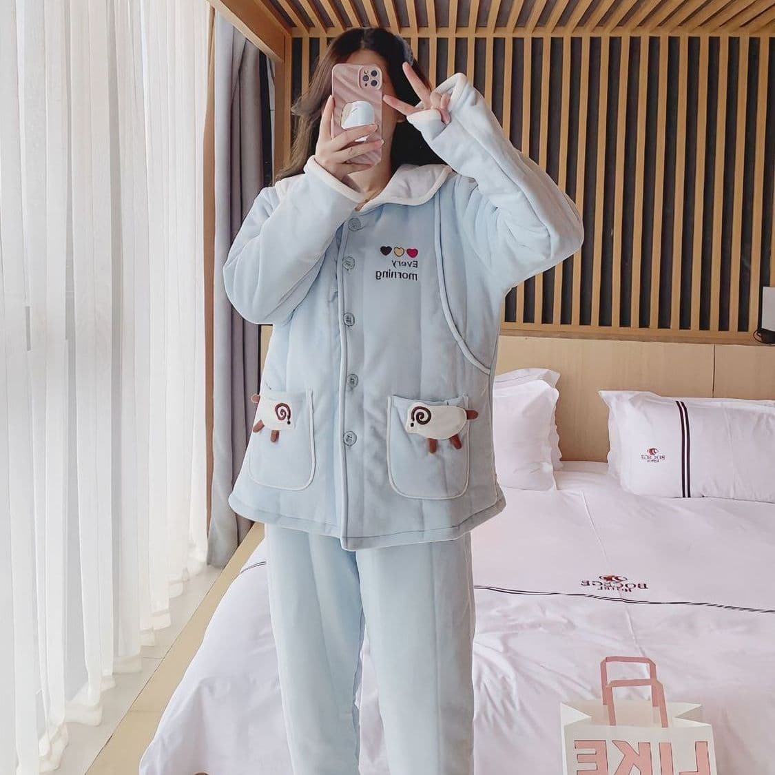 Confinement Suit Winter Postpartum Fleece-Lined Thickened January Homewear Pregnancy Wearable 2 Maternity Nursing Maternity Sleepwear Autumn/Winter