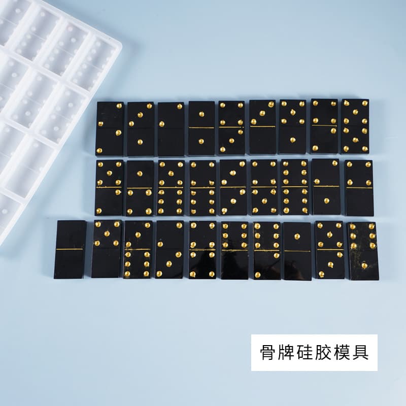 DIY Crystal Epoxy Resin Mold Domino Pai Gow Creative Personalized Domino Tian Jiu Silicone Mold for Home Use
