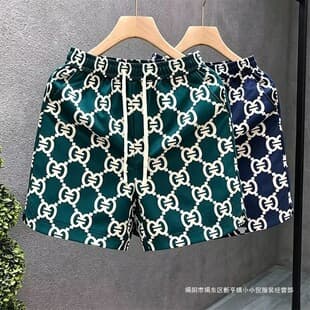 Summer New Casual Shorts Patterned Shorts Men's Streetwear Loose Thin Beach Shorts American Sports Five-Quarter Length Shorts
