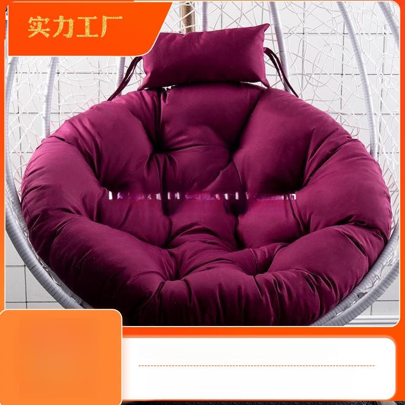 Thickened Hanging Basket Cushion for Swing, Bird's Nest Rattan Chair, Single Hanging Chair Cushion, Removable and Washable Round Cradle Chair Back Cushion