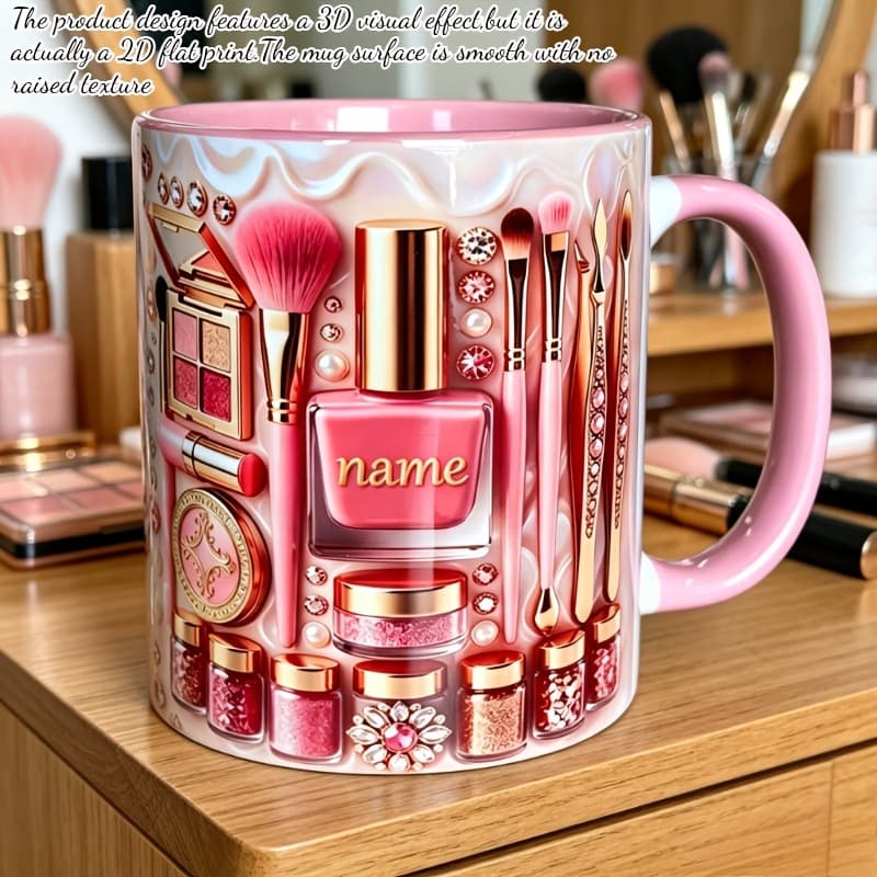 Heat Transfer Inner Color 2D Nail Artist Decorative Mug