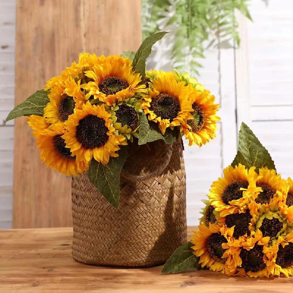 Simulated flower sunflower wedding home decoration photo props silk flower sunflower simulated flower scene layout fake flowers