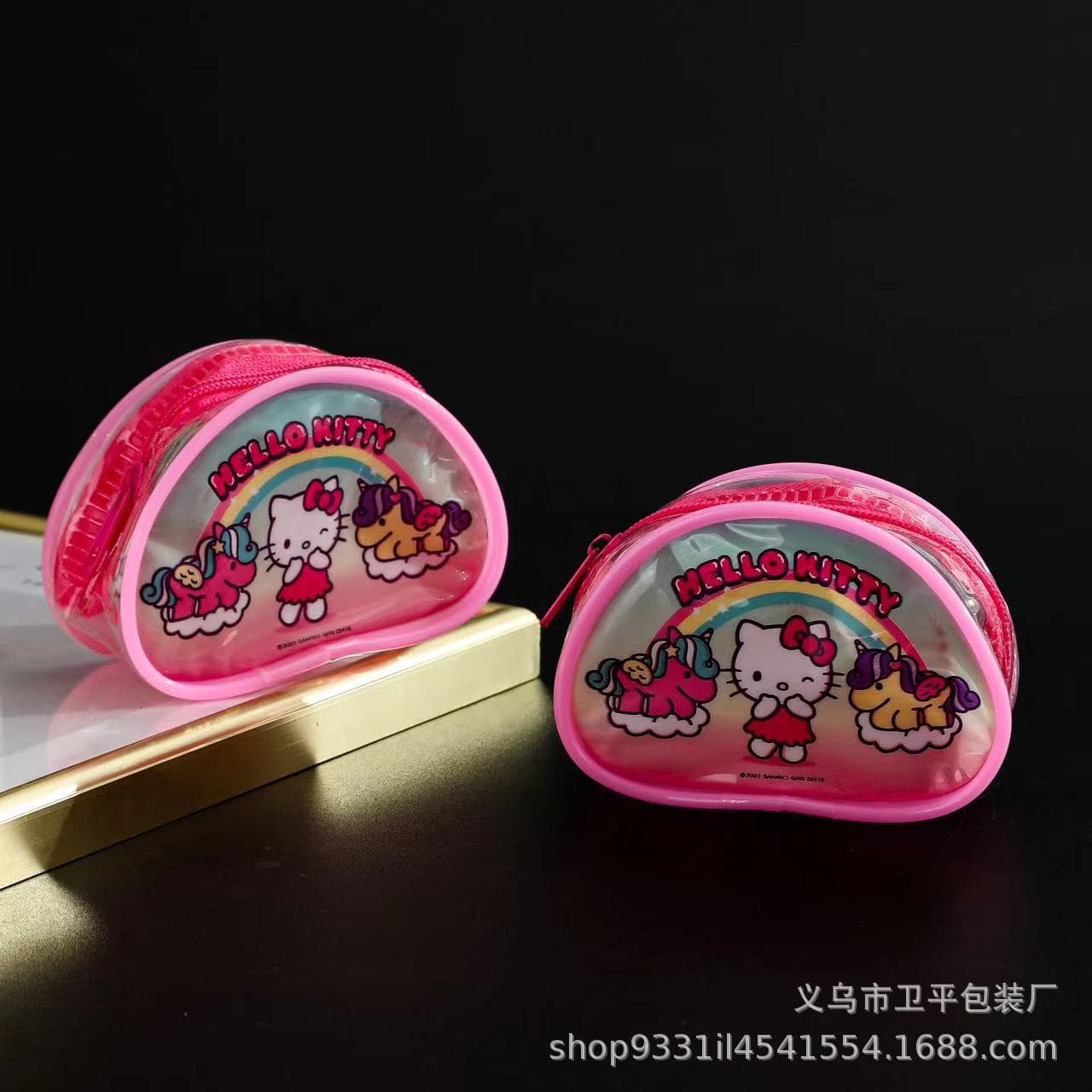 PVC elastic band storage pouch, pink daily essentials organizer