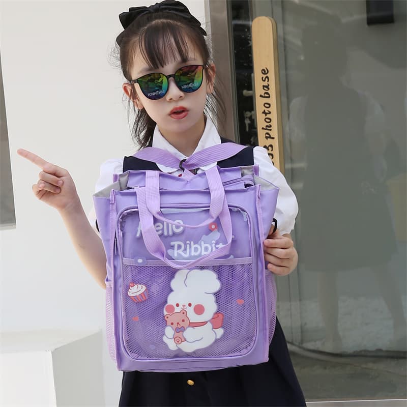 Student tutoring handbag, book bag, tutoring bag, Oxford large-capacity junior high school student, primary school student file bag with zipper