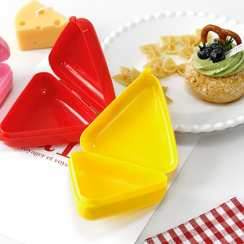Cross-Border Cute Flip-Top Snack Box, Eco-Friendly Triangular Rice Ball Container, Home Mini Sushi Box Lunchbox