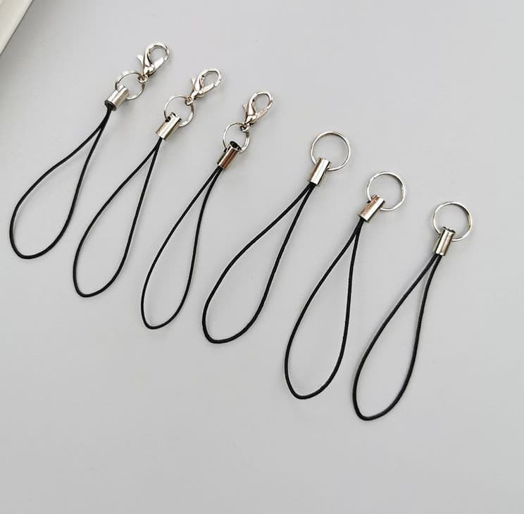 Lobster clasp phone strap, black fishing line lanyard, small hanging rope, phone strap, in stock.