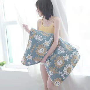 New Cotton Gauze Pillow Towel Soft Breathable Four-Season Home Couple Pillow Towel Adult Pillow Towel Washed Cotton Pillow Towel Cover Towel