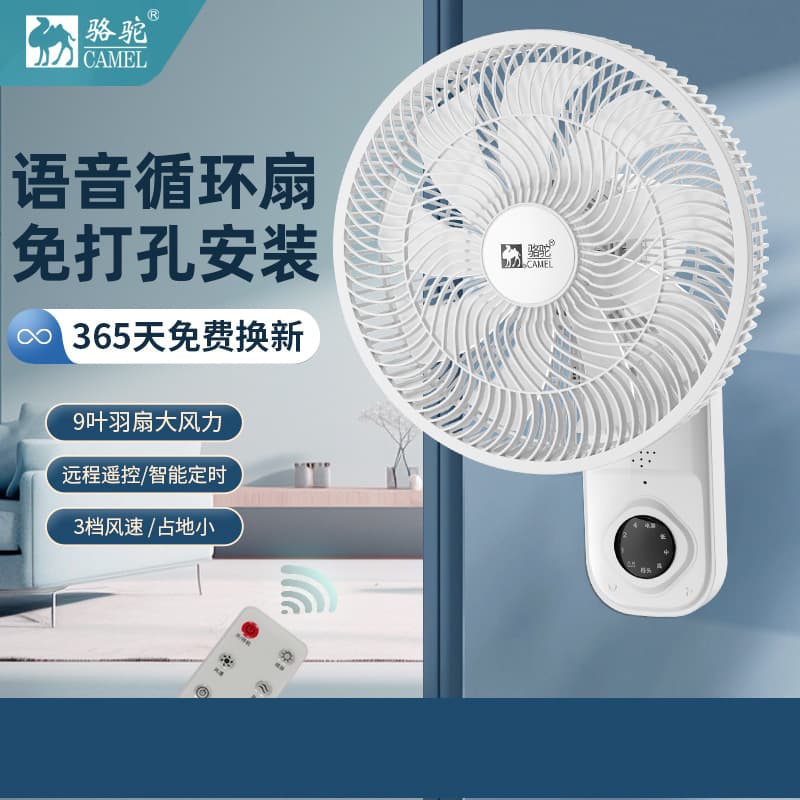 Spot Popular Wall Fan Wall-Mounted Electric Fan Home Bathroom Kitchen Punch-Free Wall-Mounted Air Circulation Fan