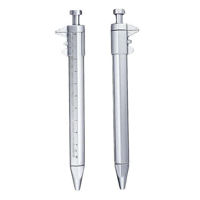 Multifunctional Measuring Pen Silver In Stock Small Batch Custom Logo Styling Tool Ballpoint Pen Vernier Caliper
