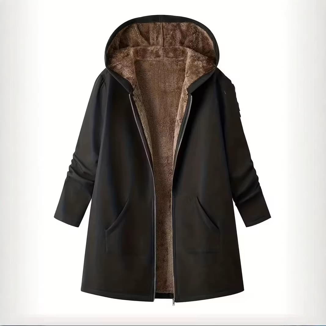 2026 Autumn/Winter New Hooded Mid-Length Quilted Cotton Coat for Women, Loose Fit Warm Outerwear, Fashion European & American Style Cotton Padded Jacket