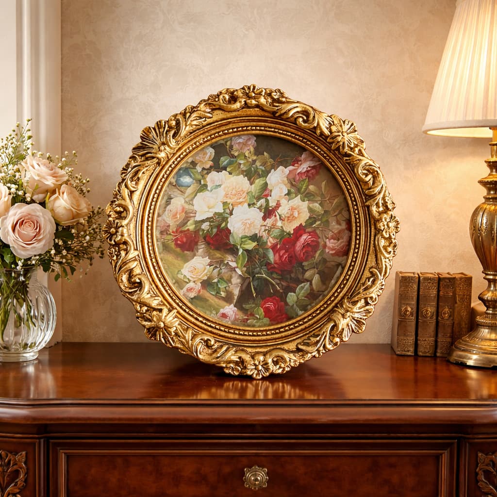 European Resin Carved Photo Frame for Wall Hanging in Living Room, Bedroom, Hallway, Wine Cabinet Decoration, Children and Wedding Photo Frame
