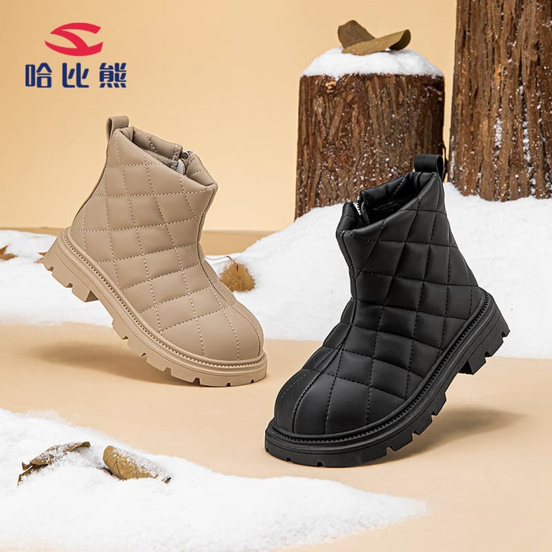 Habixiong Two Cotton Boots Children's Shoes Princess Martin Boots Winter New Fleece-Lined Girls Cotton Boots Factory Outlet
