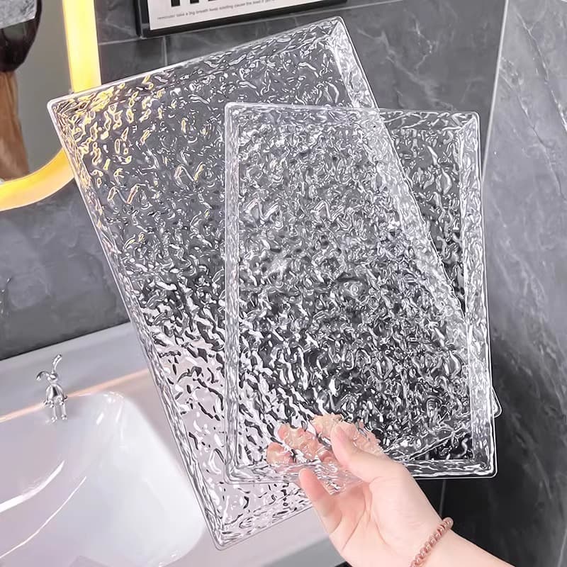 Rectangular Tray Living Room Home Use Luxury High-End Acrylic Tea Tray Cup Tea Set Tray Multifunctional Storage Tray