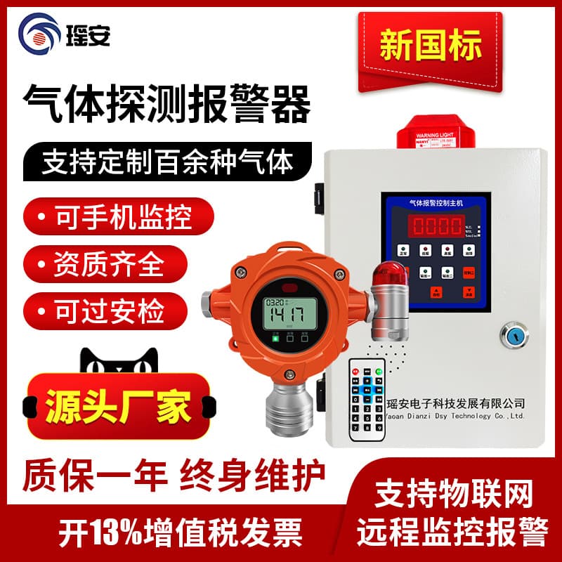 Industrial Combustible Gas Alarm Detector Probe for Acetylene, Ammonia, Hydrogen, Oxygen, Hydrogen Sulfide Fixed Gas Detector