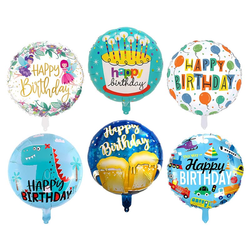 18 inch round English birthday balloon cartoon animal baby 100th birthday decorative ball wholesale letter balloon