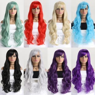 Halloween Wig Versatile Anime Multicolor 80cm Long Curly Cosplay Wig Stock Trendy Anime Style