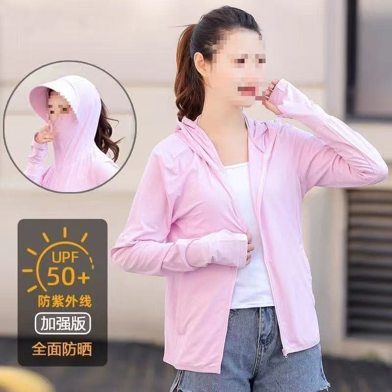 Sun Protection Clothing for Women UV Protection Jacket Breathable Thin Outdoor Sport Cycling Cardigan Hooded Slim Sunscreen Jacket