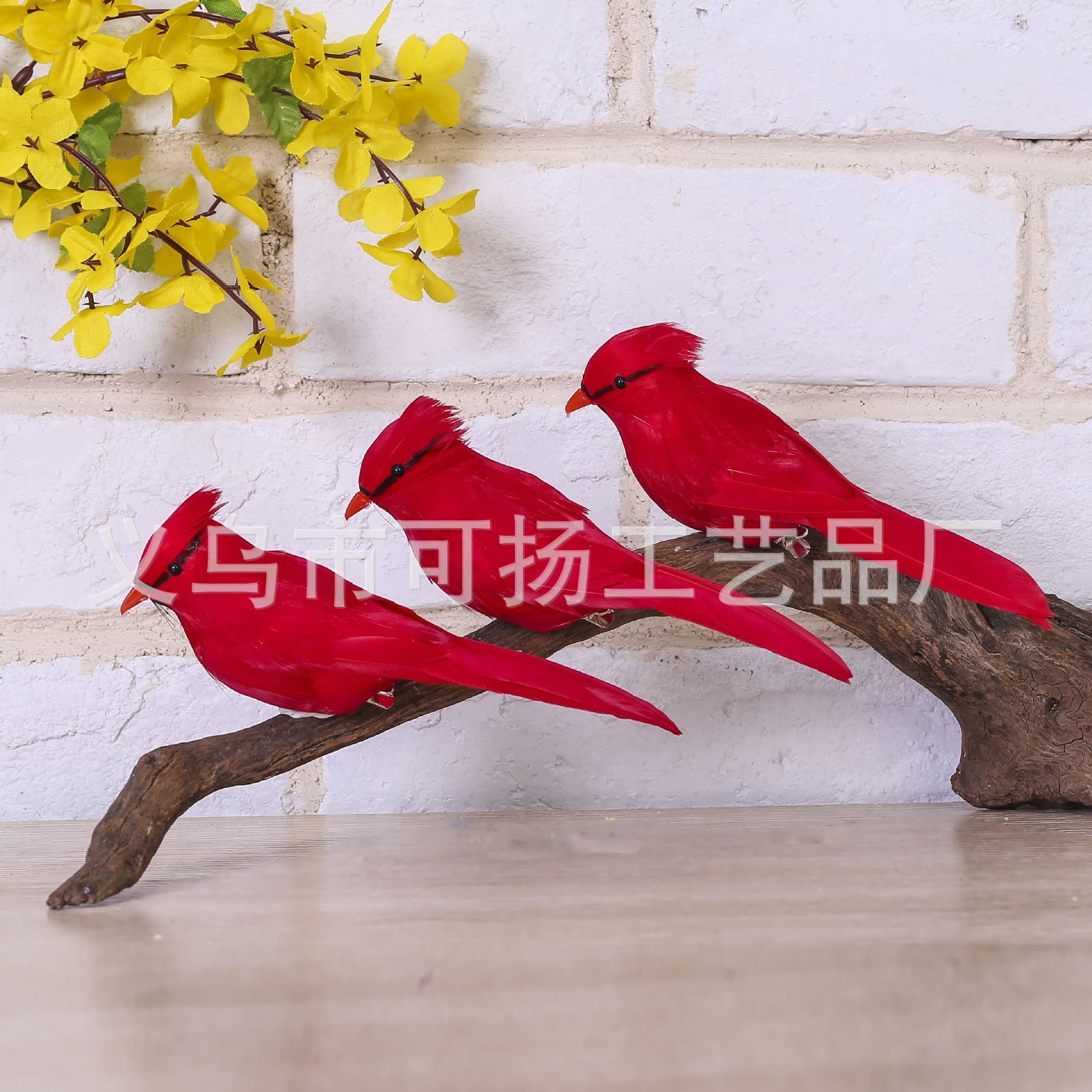 Creative Garden Simulation Courtyard Red Bird Decorative Ornaments Outdoor Garden Feather Bird Decorations
