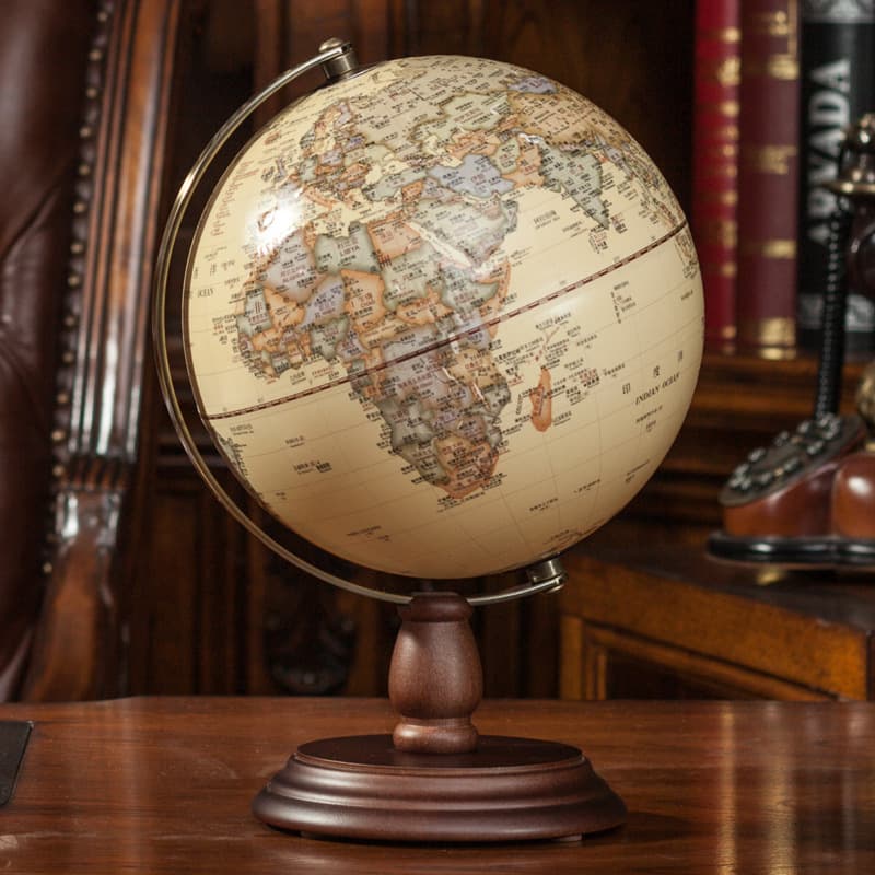 Tianyu 20CM 3D Satellite Relief Globe Antique Vintage Study Decor Floor Standing Globe Ornament