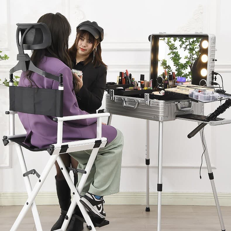 Trendy Aluminum Alloy Makeup Chair Director Chair Portable Foldable New Outdoor Comfortable Backrest Chair