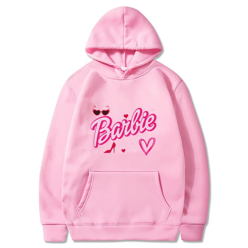 New Barbie pattern AliExpress ebay hot style European and American velvet sweatshirt pocket drawstring hoodie wholesale