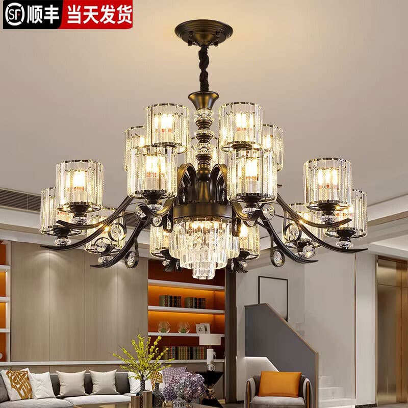 Crystal chandelier 2026 new light luxury living room lamp simple modern villa high-end atmospheric restaurant bedroom lamps
