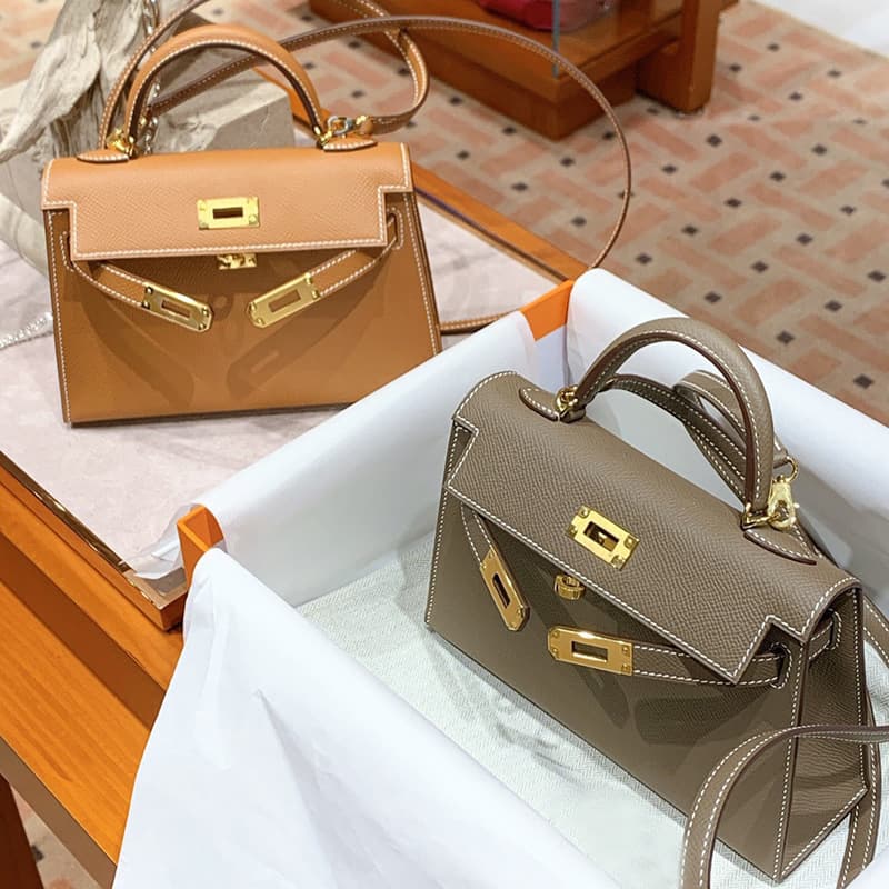 2025 Genuine Leather Crossbody Kelly Bag Palm Grain Cowhide Fashion Minimalist Handheld Shoulder Sling Bag Trendy Bag