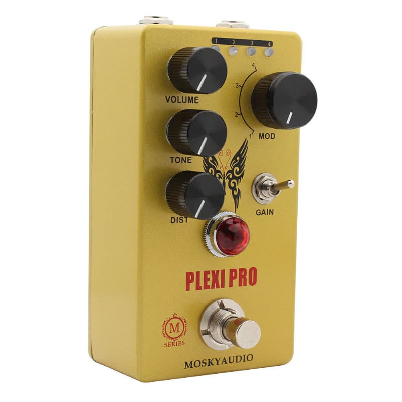 MOSKYAUDIO PLEXI PRO Ruby Distortion Effect Pedal for Electric Guitar, Enhanced Version