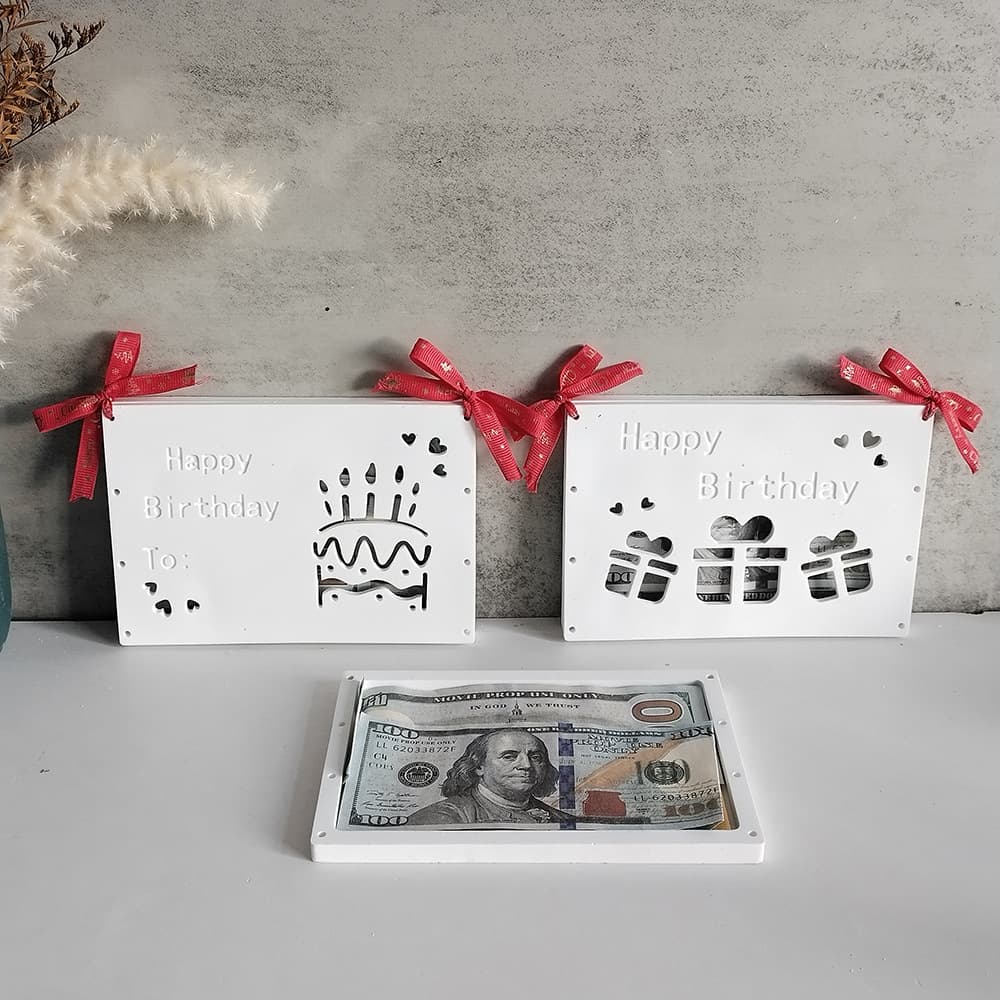 Cash Gift Box Silicone Mold Birthday Gift Box Mold DIY Plaster Resin Gift Mold